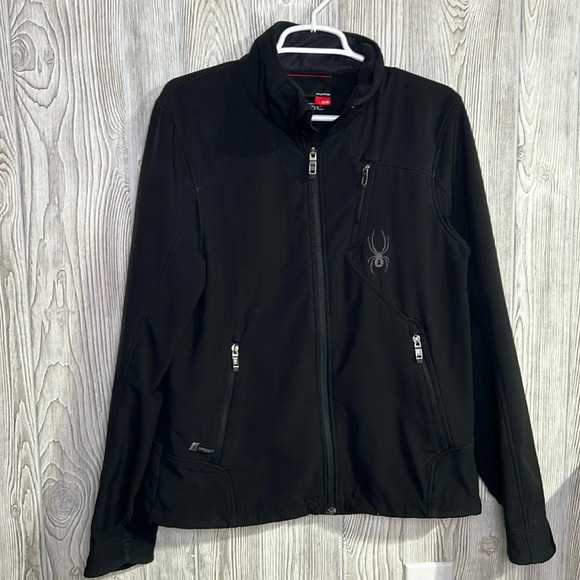 Spyder SoftShell Black Jacket Size Medium - Picture 1 of 8
